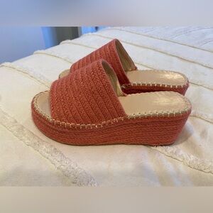 PrettyLittleThing Dusty Peach Espadrille Mule Platform
Sandal  Size 9